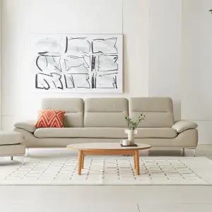 (쿠션 2개 증정)  보체 3.5인 이태리 통가죽 소파 스툴 포함