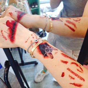 할로윈 타투스티커 상처문신 페스티벌 분장소품 특수효과 영화분장 아이템