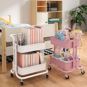 연상연하 이동식 2단 철제 트롤리 이동식 수납장 주방카트