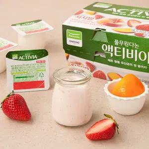 [풀무원]다논 액티비아컵 딸기복숭아 80g*16