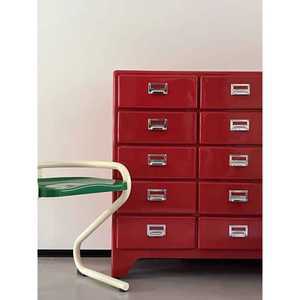 철제 컬러 서랍장 캐비넷 레드 덜 튼 수납장 미드센추리
