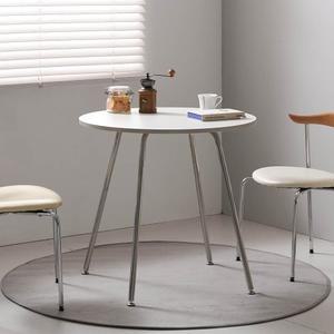 스테인리스 이지 원형 테이블 2인용 3인용 식탁 탁자 카페 거실 티 테이블