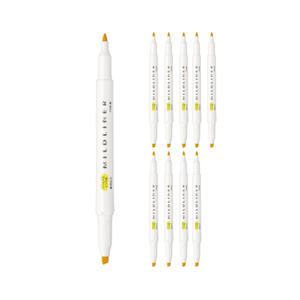 마일드라이너 형광펜, 레몬옐로우, 10개