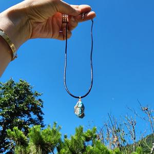 남자목걸이 원석 패션목걸이 천연석 팬던트 빈티지 블루