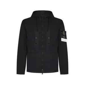 25SS 스톤아일랜드 남성 와펜 패치 수피마 코튼 자켓 블랙 K1S154100091 S0010 V0029