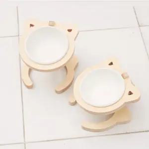 [펫502] 높이각도조절 식탁 국내산 도자기식기 포함 고양이 강아지 밥그릇 물그릇