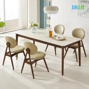 (E)데코라인 에필로그 원목세라믹 4인식탁(의자4)