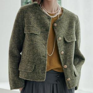 [마쟈]플랫포켓 골드버튼 울혼방 핸드메이드 자켓