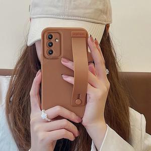 손목 스트랩 핸드 밴드 실리콘 케이스, 갤럭시 A15, A25, A35, A55, A05s, A54, 핑거 그립 스탠드 커버, S24 플러스용, A 15, 25, 35, 55
