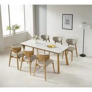 라운지 6인용 고무나무 원목 세라믹 의자6) 식탁세트 테이블 방문설치