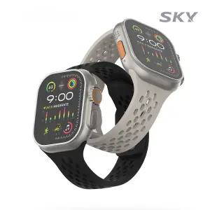 스카이 애플워치 펀칭 실리콘 스트랩 스포츠 밴드 10/9/8/7/6/5/4 SE 2 울트라