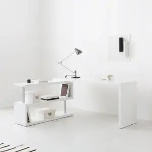 아트박스/마전동상회 선반책상 인테리어 화이트책상 코너 수납 원목책상