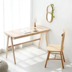 아트박스/마전동상회 고무나무 책상 일자형 컴퓨터책상 서랍 원목책상