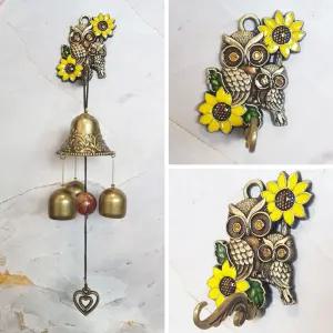 커플부엉이 황동 현관문 출입문 풍경종 문종 도어벨/인테리어 집들이 종 가게 모형 가게문 장식종 종소리