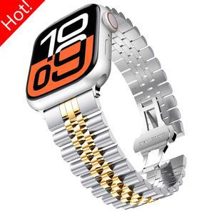 애플워치 울트라2 밴드 49mm 시리즈 10 46mm 45mm 44mm 42mm 메탈 브레이슬릿 아이워치 9 8 7 6 5 4 SE용 스테인리스 스틸 스트랩