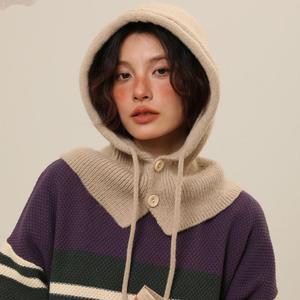 여성 후드 바리클라바 니트 겨울 모자 바바클라바 방한 야외 따뜻한 비니 방한용품