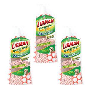 Libman 원더 걸레 머리 교체 흡수성 극세사 셀프 링 의 리필 세탁기 사용 가능 다목적 바닥 패드 3개