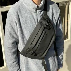 스트랩 조절 남성 미니 여행 보조가방 힙색 메신저백 (WFGDJA2)