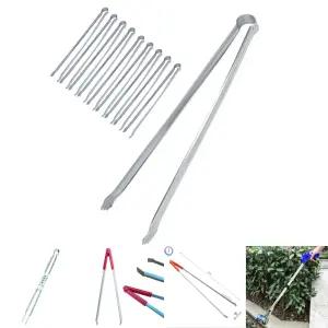 (10p) 넝마 집게 (아연 도금)/정리기/쓰레기/큰집게/학교/줍기/환경/야외용/쓰레기통/청소/다용도/긴집게