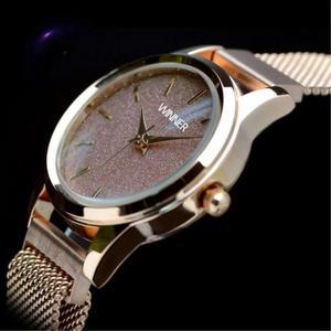 남성용 데일리 메탈 블루 손목시계 패션시계