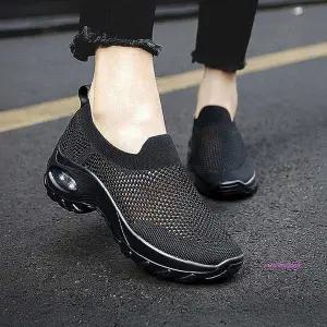 여자 2컬러 메쉬 플라이니트 여성 에어쿠션운동화 워킹 패션 신발wxy202