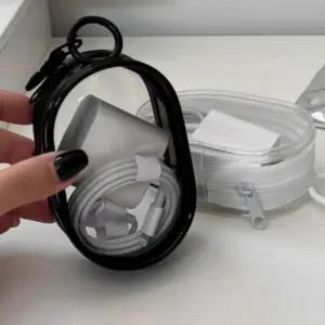 키링 파우치 수납 휴대용 가방고리 투명  충전기 USB 정리 [SB816]