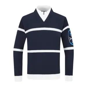 본사) 남성 스트라이프 에그블라종 반집업 니트_BGCWSW208NY_