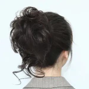 애교 똥머리 웨이브 헤어 밴드/올림/머리/가발/집게/집게핀/가채/당고/똑딱이/패션/여자/부분/묶음/뒷머리