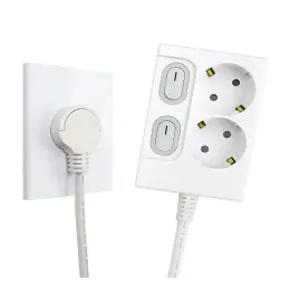 윈스탑 제로갭 국산슬림 납작 멀티탭 2구 개별스위치 멀티콘센트 1m,1.5m,3m,5m 화이트