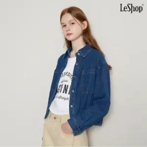 데님 카라 스냅 단추 밑단 밴딩 긴팔 자켓 (DP3JK006A)