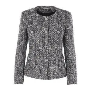 블랙 화이트 트위드 슬림핏 블레이저 JODIE 160066N1064