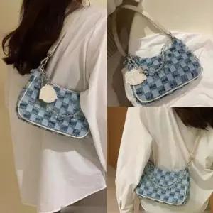 체커데님백 숄더 여성 빈티지 보조 패션잡화 지갑 덤블 여성