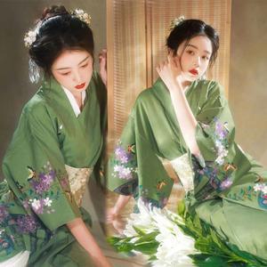 기모노 여성 일본 전통 유카타 하오리 기모노 코스프레 블라우스 가운 여성 여름 패션 사진 의류 파티 드레스