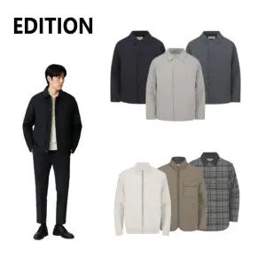 [롯데백화점]에디션 가을 겨울 남자 그레이 네이비 블랙 퀄팅 자켓 점퍼 가디건 10종 NEE4JJ1902