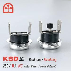 KSD301 R 250V 5A 바이메탈 온도 조절기 열 제어 85 95 섭씨