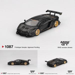 사전 판매 MINIGT 1087 1:64 LBWK LB WORKS 람보르기니 한정판 매트 블랙 다이캐스트 자동차 모델 컬렉션