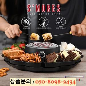 전기 S'more 메이커 퐁듀 냄비 불꽃없는 히터 마시멜로 로스팅 스틱 구운 과일 2 인 1