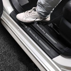 탄소 섬유 자동차 문짝 문턱 스티커 메르세데스 호환 벤츠 호환 W211 W203 AMG CLA 용 트렁크 보호 스트립