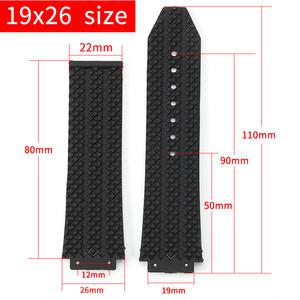 Hublot 클래식 퓨전 빅뱅 시리즈 오목 볼록 인터페이스 방수 Strap26x19 24x17mm 용 고급 고무 시계 밴드