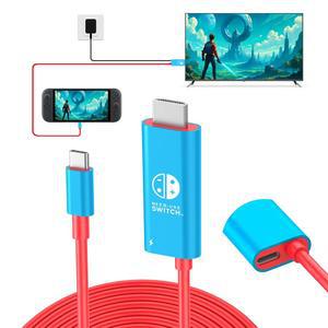 스위치 2 도크 스테이션 HDMI 케이블 어댑터 4K@60Hz 18Gbps 6.7피트 PD 100W USB C to 2.0 컨버터, 휴대용 및 여행용 TV 커넥터 코드, 닌텐도