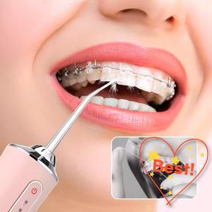 100% 호환 구강 세정기 휴대용 치아 USB 충전식 워터 제트 치실 청소기 4개의 팁 220ml 3가지 모드 IPX7 14