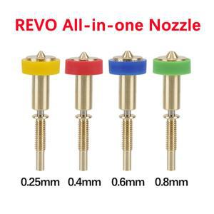 Revo 세라믹 핫 엔드 용 올인원 노즐 0.25/0.4/0.6/0.8mm E3D 프린터 Heatbreak BrassTitanium