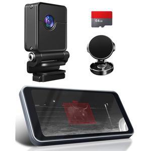 차량용 열 야간 투시 시스템 - 328피트 실시간 경고 기능이 있는 12V 플러그 앤 플레이 충돌 방지 카메라, 오프로드 및 고속도로 안전을 위한 IP67 방수 HD 화면(64GB)