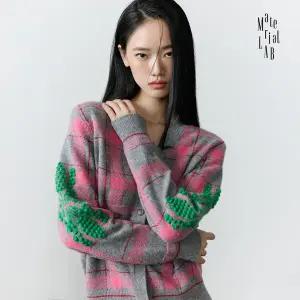 [Handmade] 머티리얼랩 25FW 호주울 100% 3D 체크 가디건