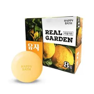 해피바스 리얼가든 유자 비타민 비누 90g 8개입 세수비누 세안비누