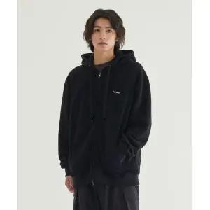 커버낫 COVERNAT 스몰 로고 기모 후드집업 Black CO2503HZ04BK 370703