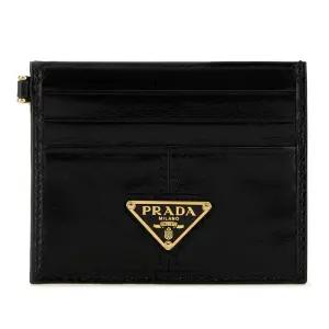 블랙 가죽 카드 지갑 1MC0252CYR F0002