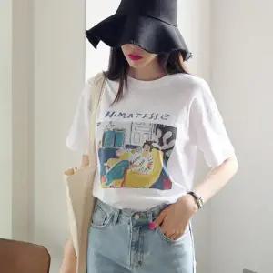 [위드기프트] 유니크 프린티 도톰 반팔티셔츠