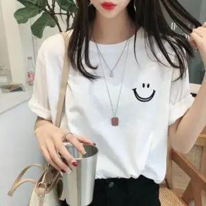 [위드기프트] 블랙앤화이트 스마일 반팔티