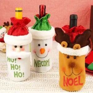 주머니형 크리스마스 와인커버 기념일 파티 데코용품